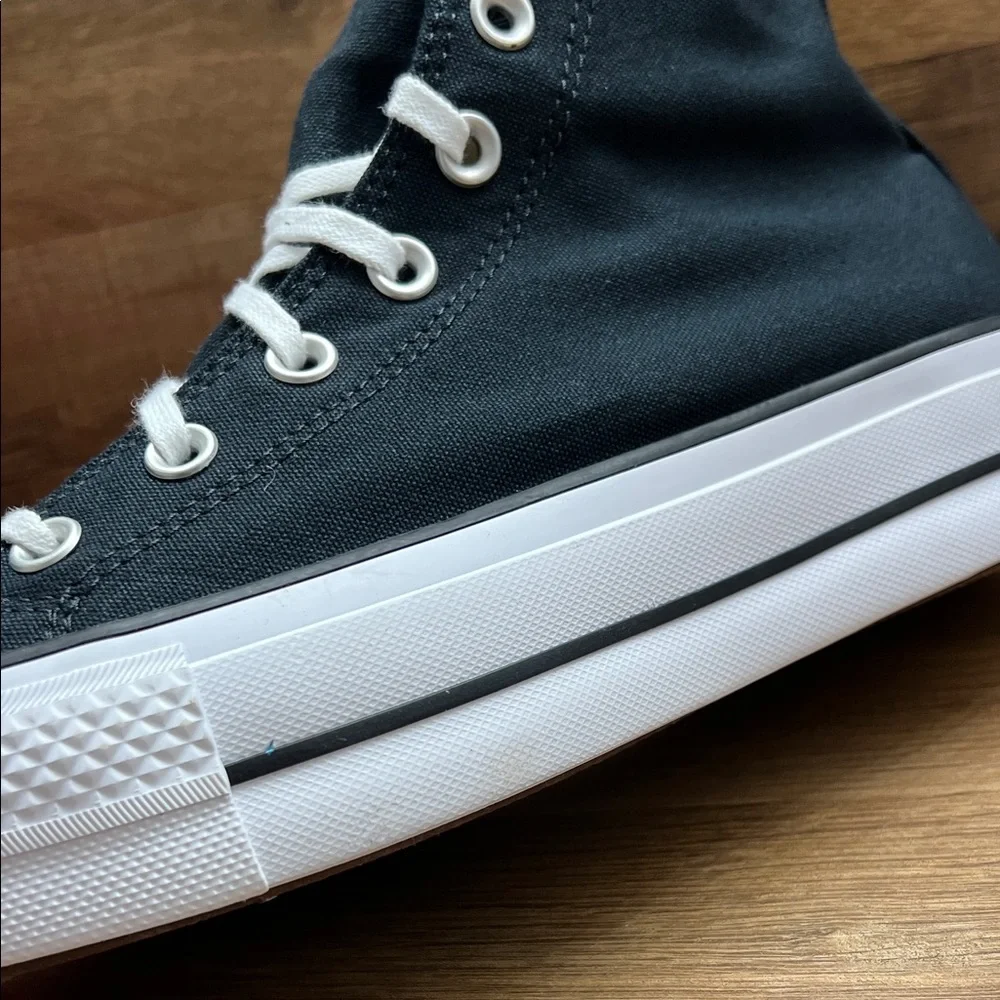 Converse Classic Black and White High-Tops platform
